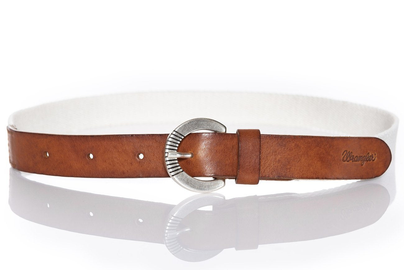 DAMSKI PASEK WRANGLER CANVAS BELT OFFWHITE W0B458902