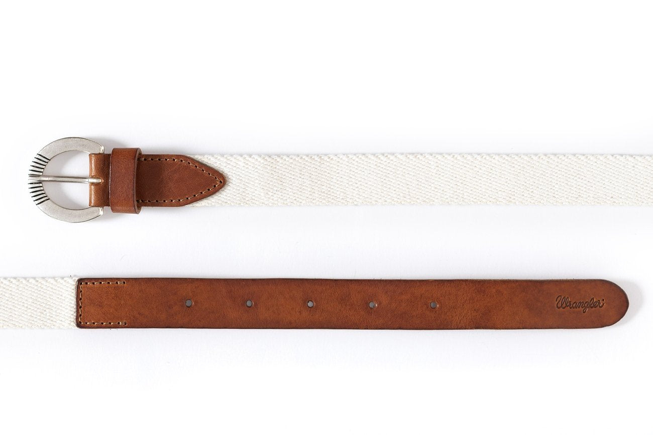 DAMSKI PASEK WRANGLER CANVAS BELT OFFWHITE W0B458902