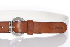 DAMSKI PASEK WRANGLER CANVAS BELT OFFWHITE W0B458902