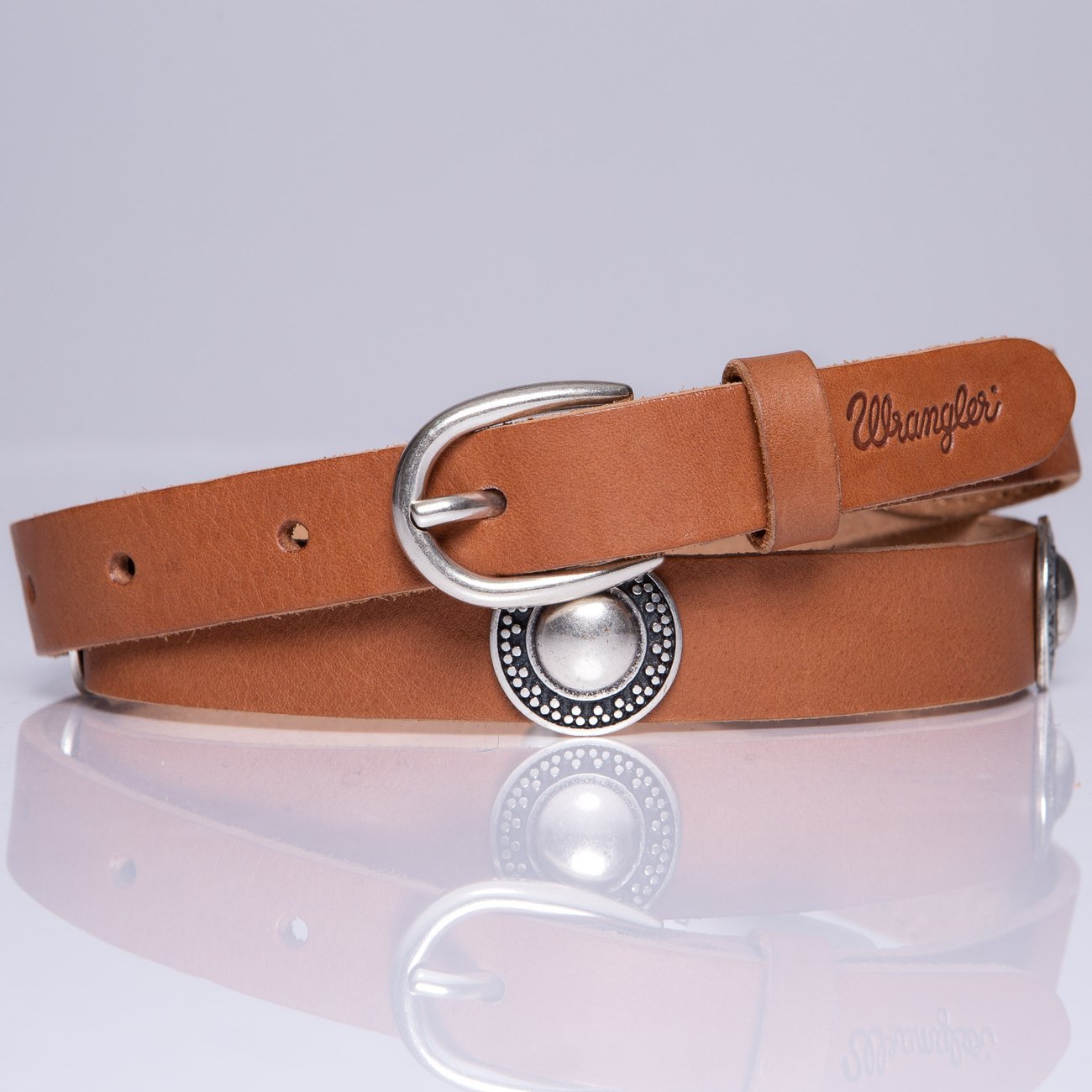 DAMSKI PASEK WRANGLER CONCHA BELT BROWN W0B28U185