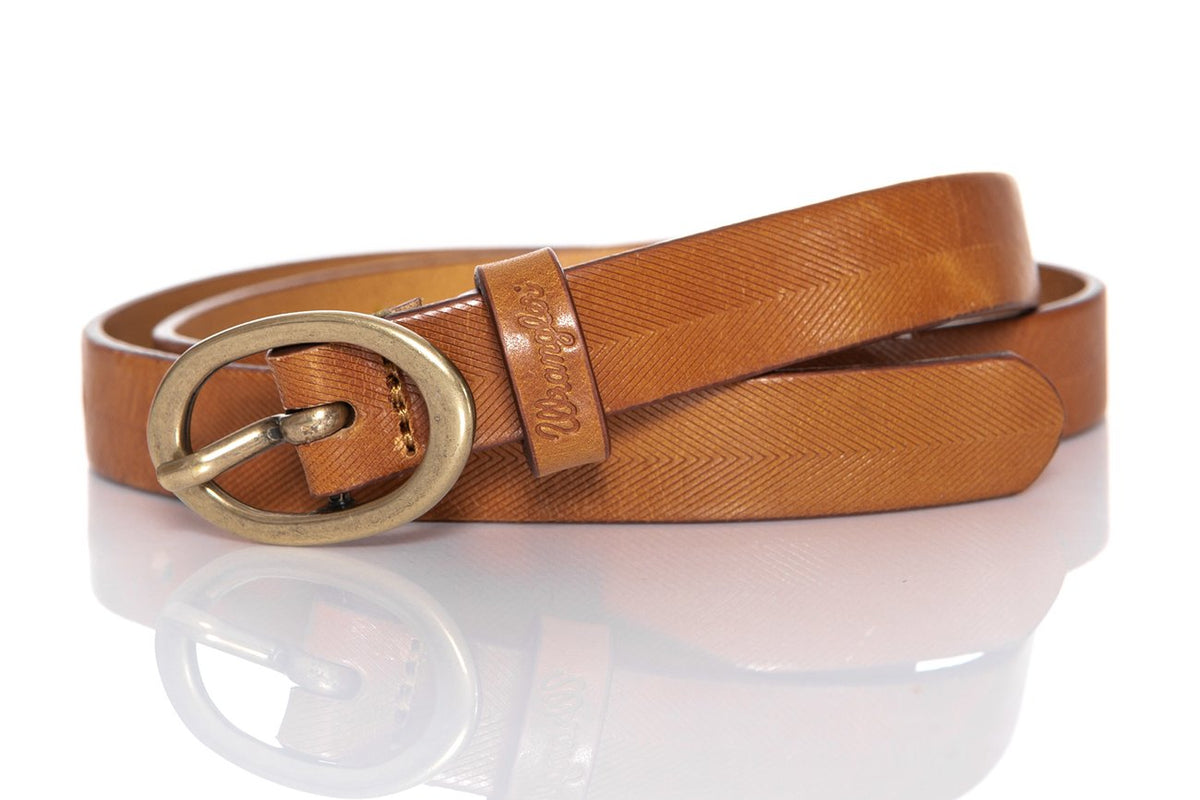 DAMSKI PASEK WRANGLER LINES BELT COGNAC W0B24U181