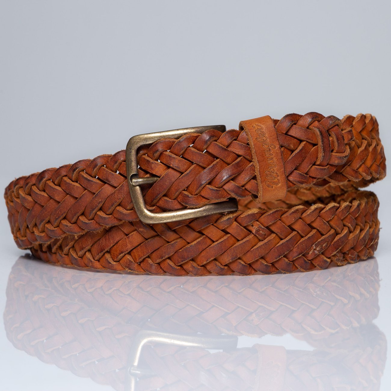 DAMSKI PASEK WRANGLER MULTI BRAID COGNAC W0B05U181