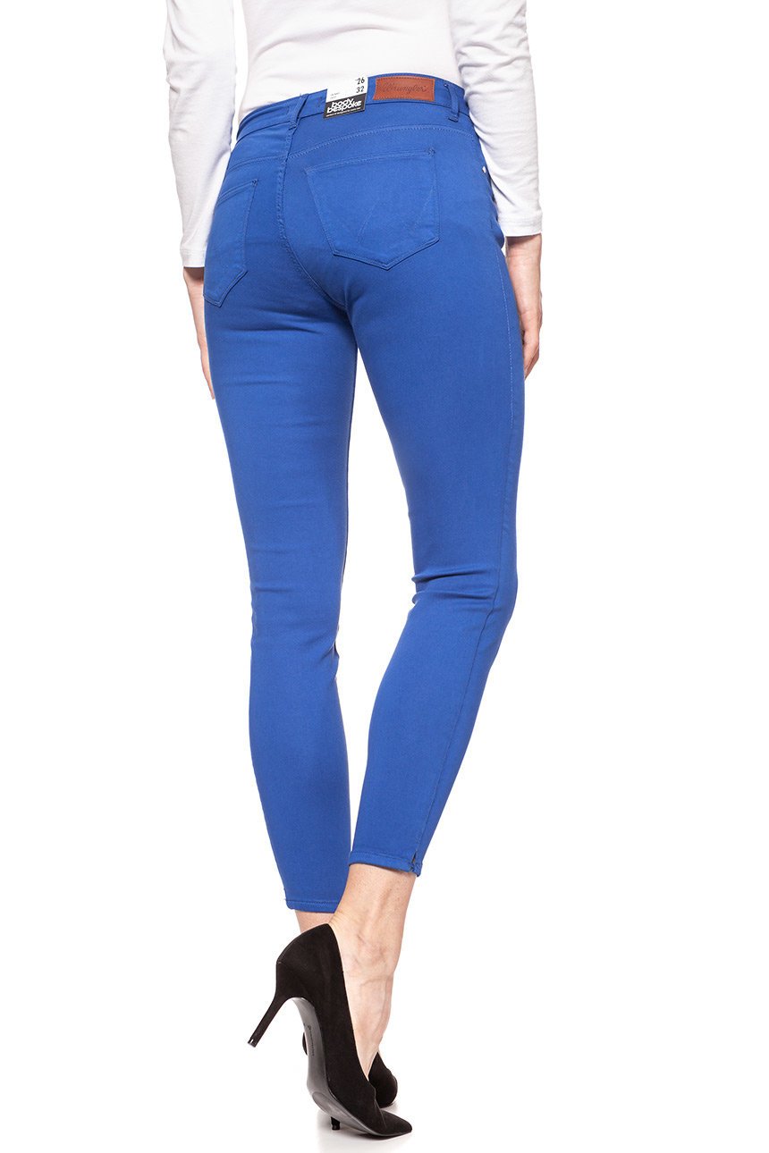 SPODNIE WRANGLER DAMSKIE SKINNY CROP TURKISH SEA W28MHL291