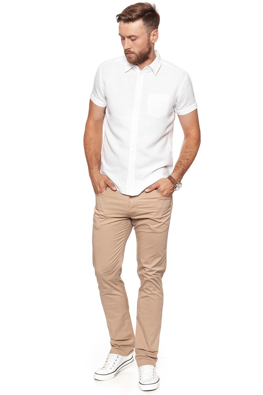 KOSZULA MĘSKA KRÓTKI RĘKAW WRANGLER S/S 1PKT SHIRT WHITE W5860LO12