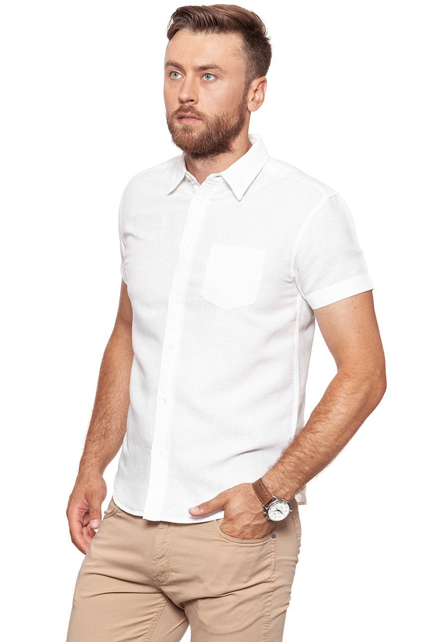 KOSZULA MĘSKA KRÓTKI RĘKAW WRANGLER S/S 1PKT SHIRT WHITE W5860LO12