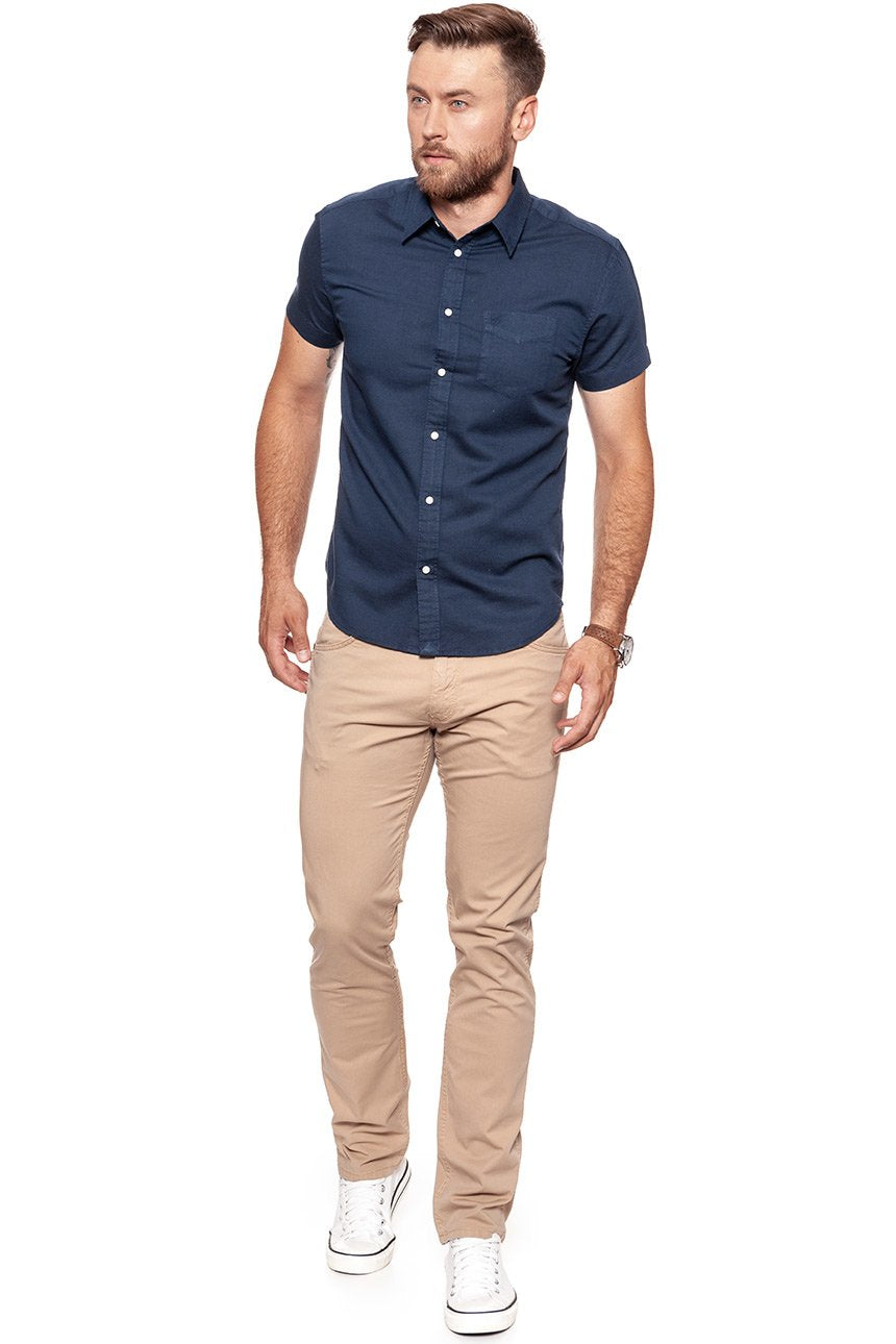 KOSZULA MĘSKA KRÓTKI RĘKAW WRANGLER SS 1 PKT SHIRT NAVY W5860LO35