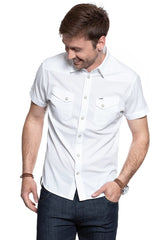 KOSZULA MĘSKA KRÓTKI RĘKAW WRANGLER S/S WESTERN SHIRT WHITE W58736S12