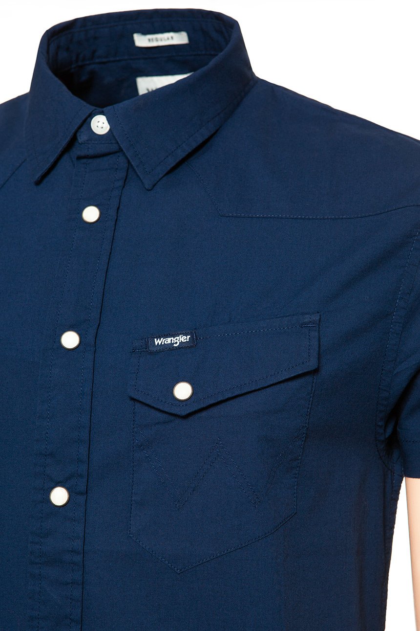 KOSZULA MĘSKA KRÓTKI RĘKAW WRANGLER S/S HERITAGE NAVY W58736S35