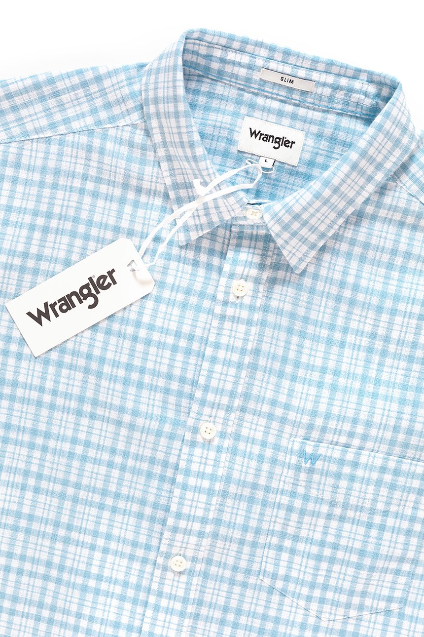 KOSZULA WRANGLER SS 1PKT SHIRT CERULEAN W5881OPVT