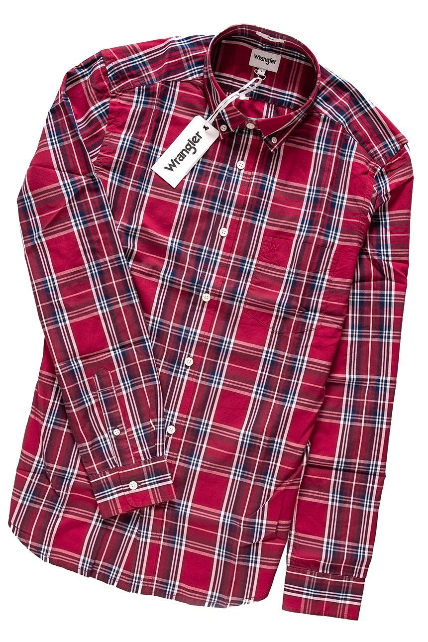 KOSZULA WRANGLER LS 1PKT BUTTON DOWN SCARLET RED W5883TPUU