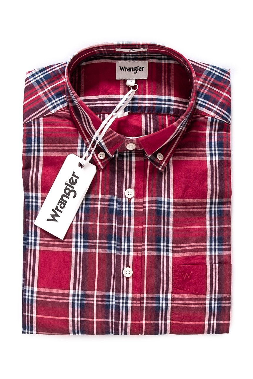 KOSZULA WRANGLER LS 1PKT BUTTON DOWN SCARLET RED W5883TPUU