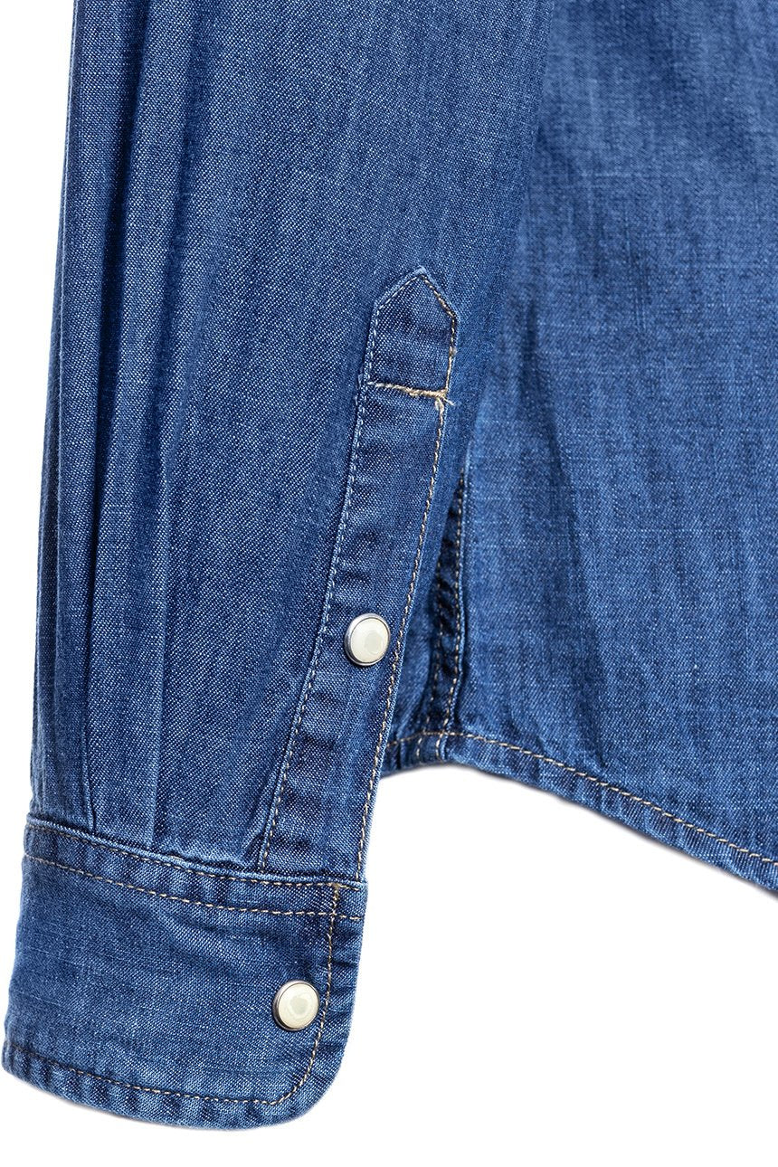 KOSZULA JEANSOWA MĘSKA WRANGLER WESTERN DENIM MID IN W5973O78E