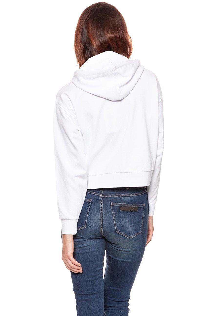 BLUZA WRANGLER DAMSKA CROPPED HOODY WHITE W6073HP12