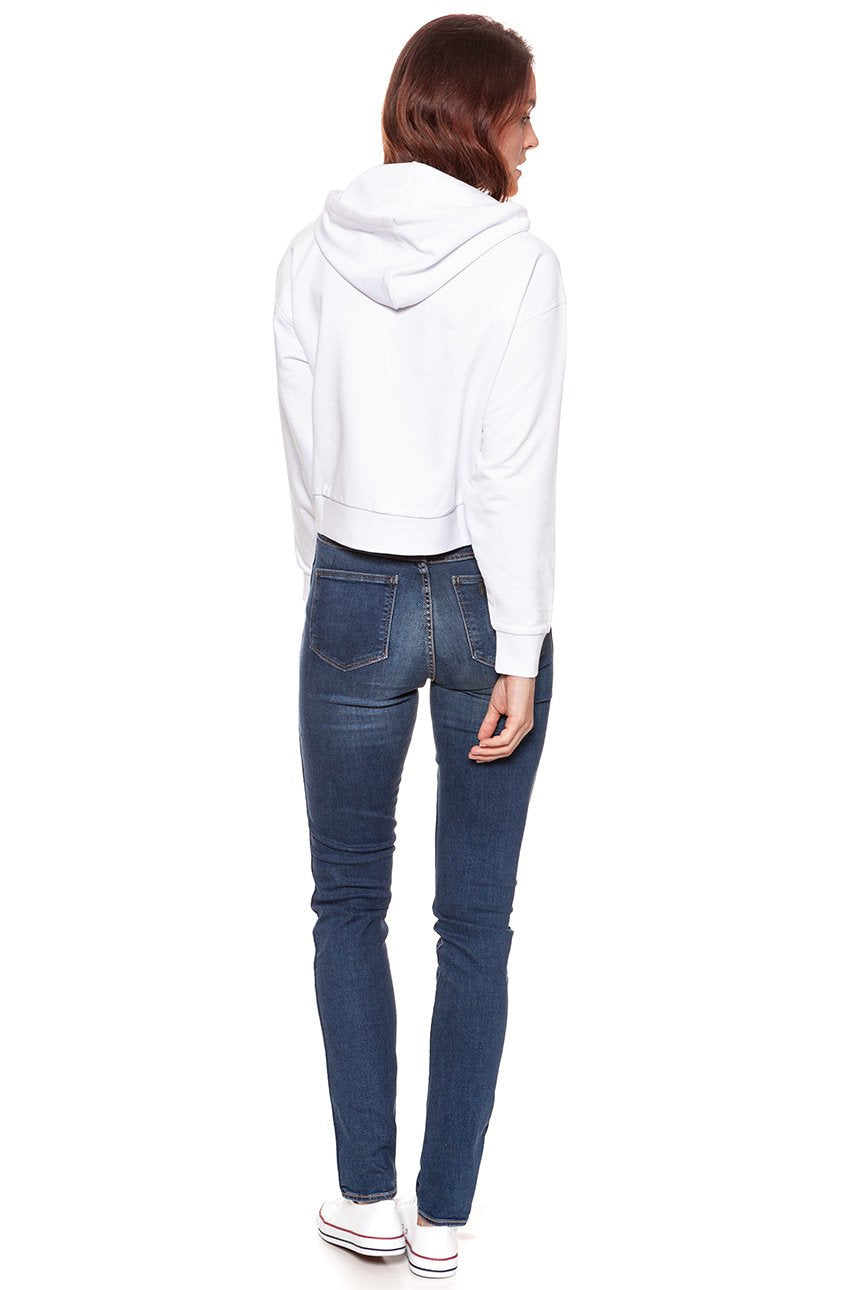 BLUZA WRANGLER DAMSKA CROPPED HOODY WHITE W6073HP12