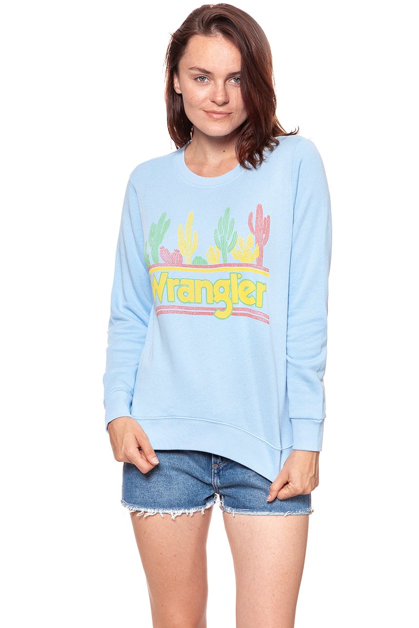 BLUZA WRANGLER DAMSKA SWEATER CERULEAN W6077IEVT