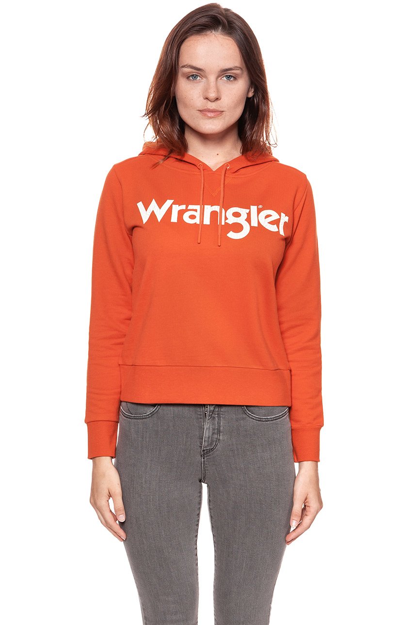 BLUZA WRANGLER LOGO HOODY BURNT OC W6078HP3B      $