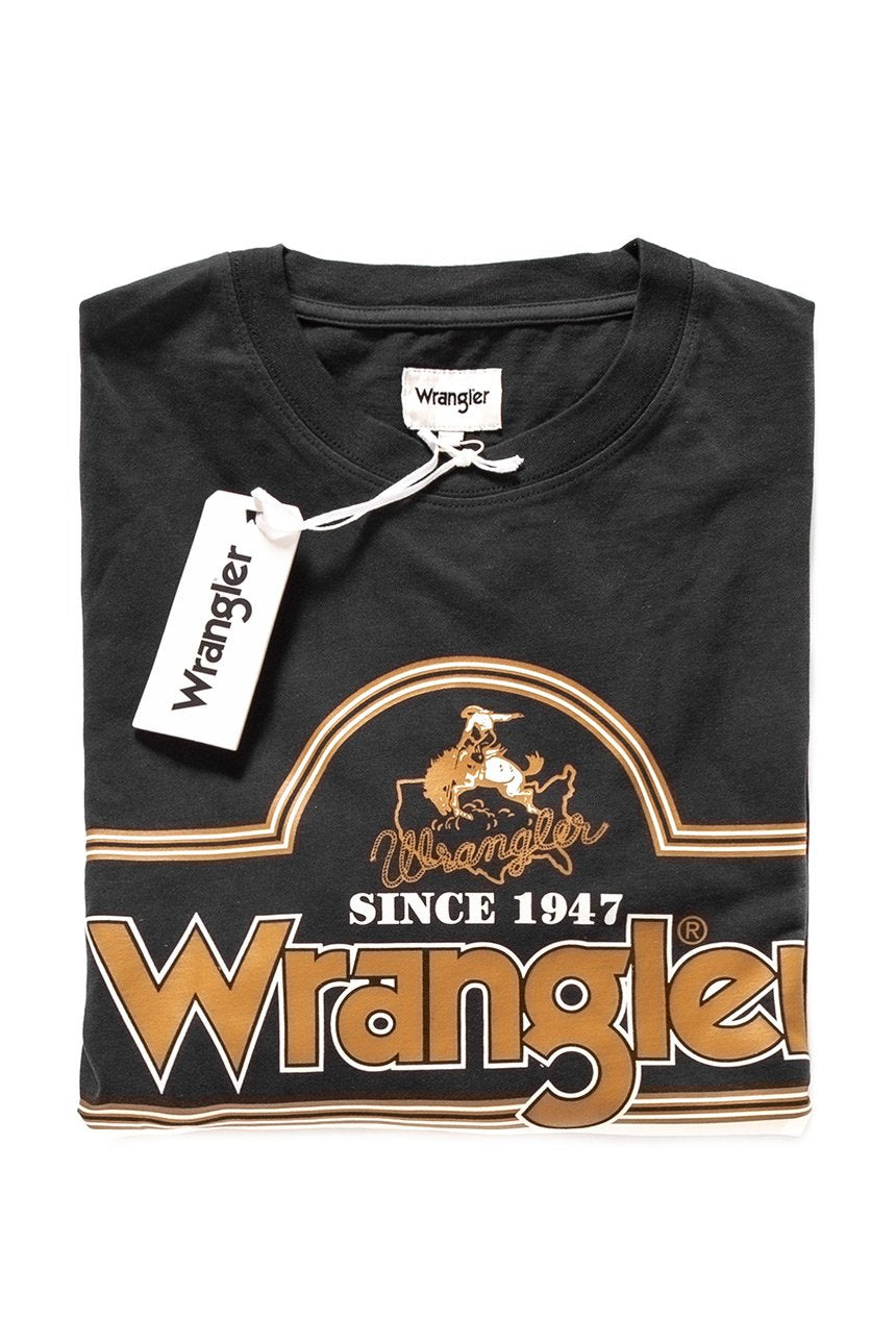 LONGSLEEVE WRANGLER LS SEASONAL LOGO TEE FADED BLACK W7B98FGV6