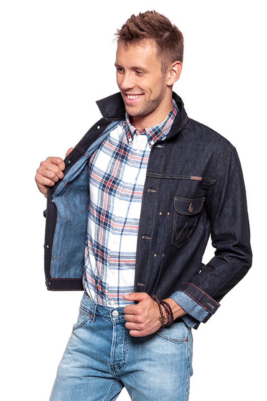 KURTKA JEANSOWA WRANGLER PLEATED JACKET EQULIBRIUM W497W750ES #