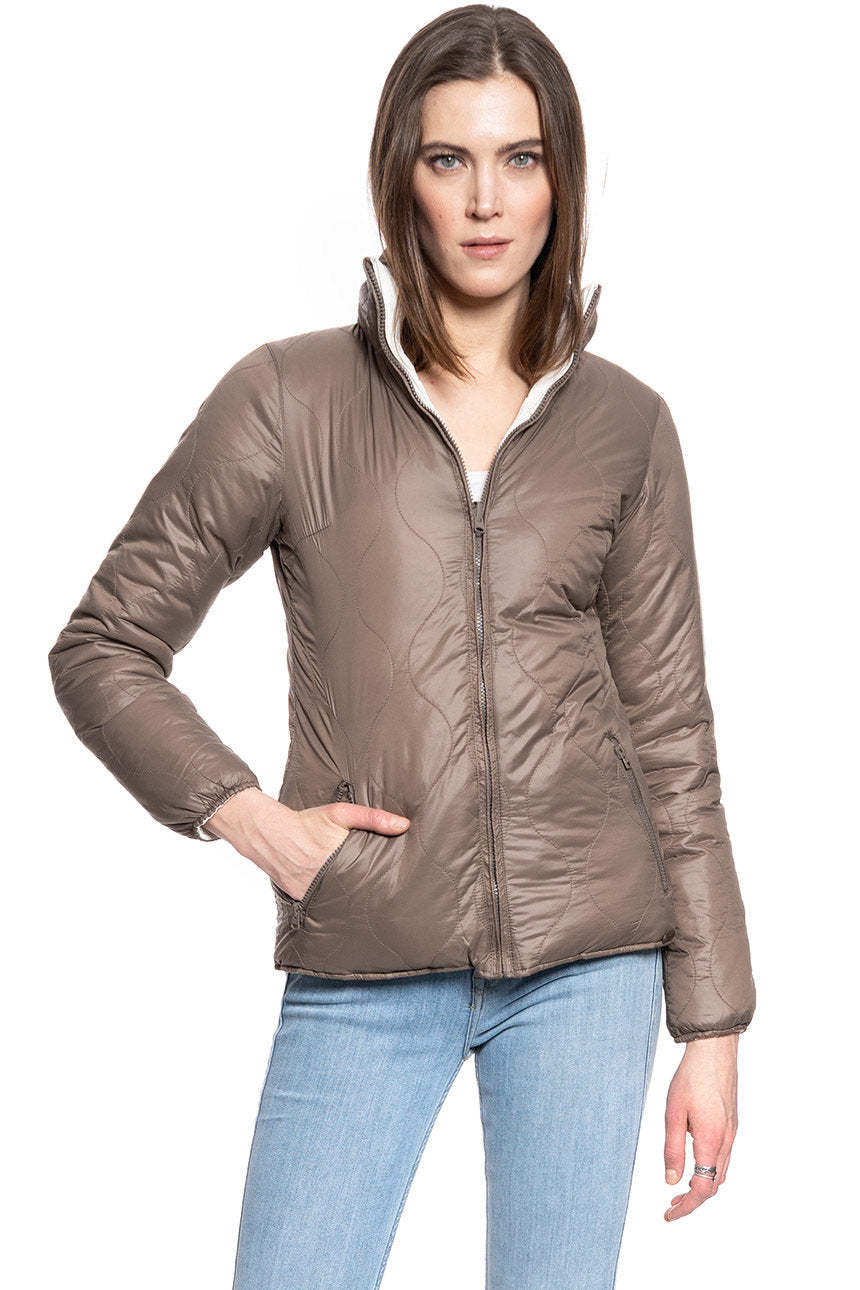 KURTKA DAMSKA WRANGLER ADELE REVERSIBLE JACKET CHOCOLATE CHIP W4066XGIS      $