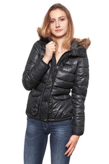 DAMSKA KURTKA ZIMOWA LEE PUFFER JACKET BLACK L56TWS01