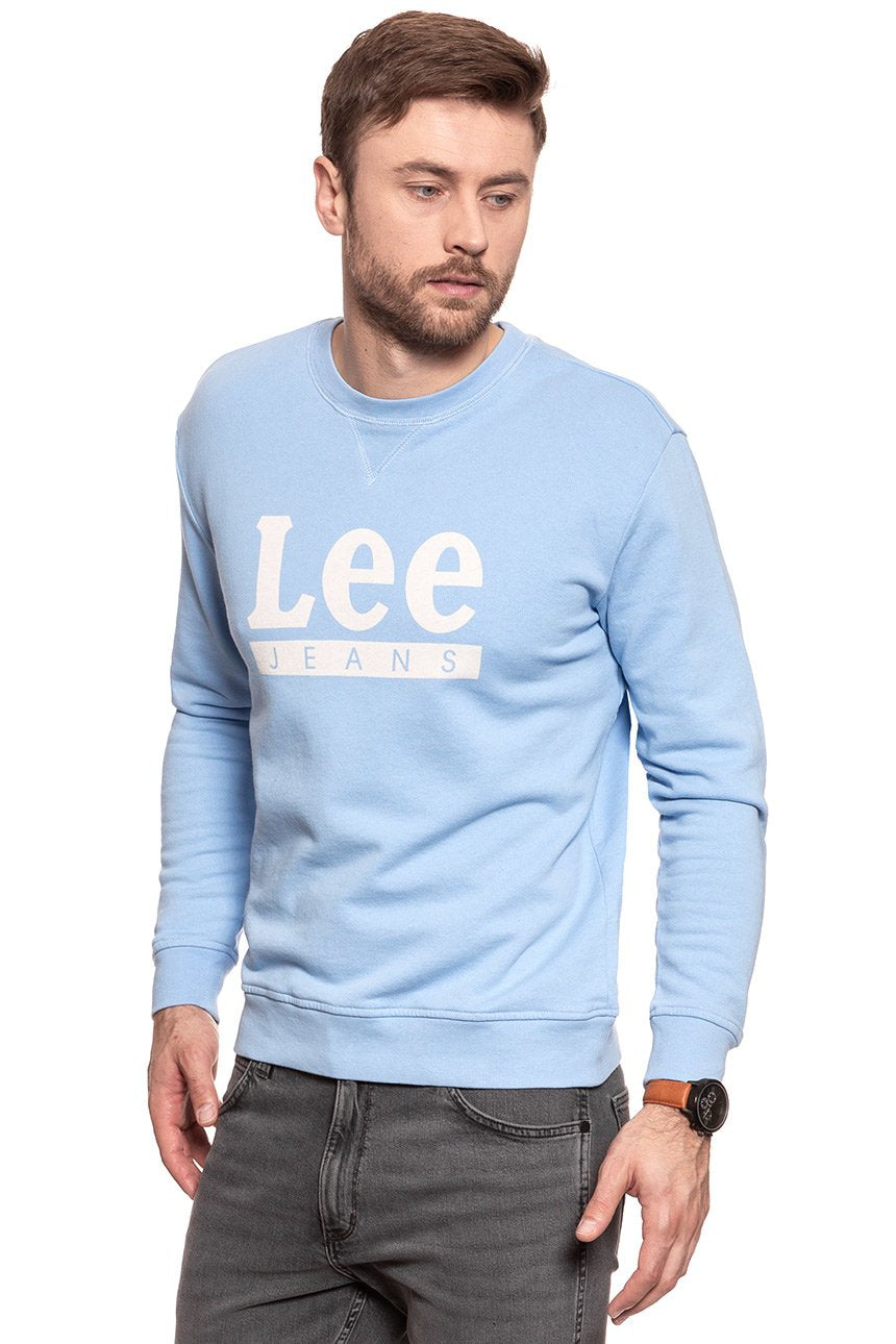 BLUZA MĘSKA LEE BASIC GRAPHIC CREW SKY BLUE L80TJBLM