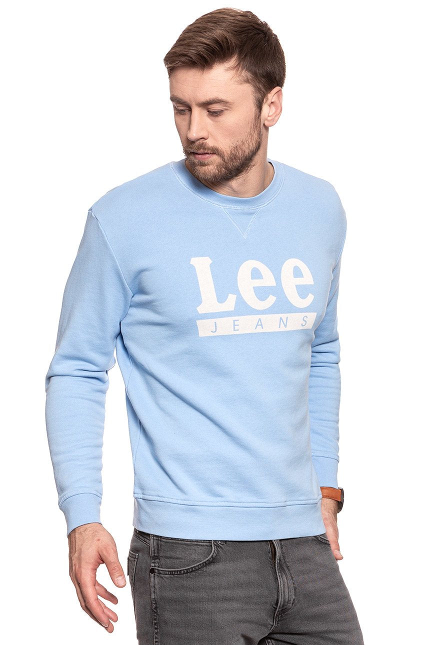 BLUZA MĘSKA LEE BASIC GRAPHIC CREW SKY BLUE L80TJBLM