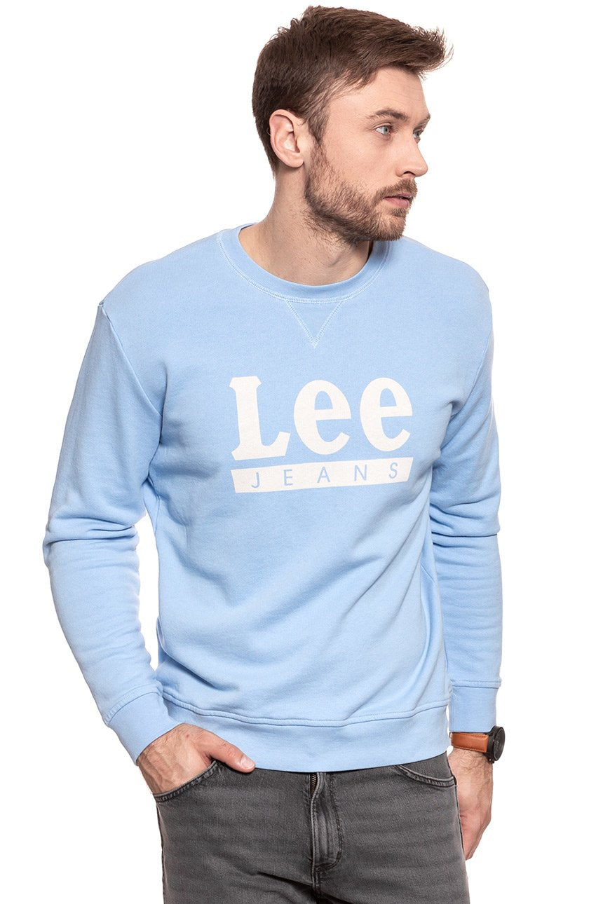 BLUZA MĘSKA LEE BASIC GRAPHIC CREW SKY BLUE L80TJBLM