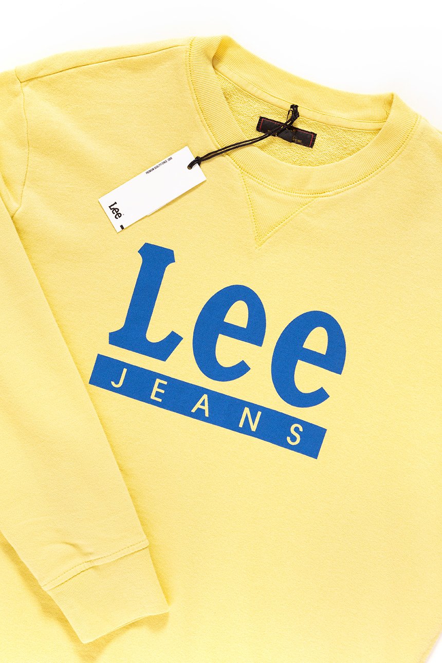 BLUZA MĘSKA LEE BASIC GRAPHIC CREW YELLOW SIGN L80TJBLN