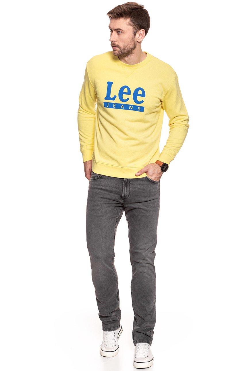 BLUZA MĘSKA LEE BASIC GRAPHIC CREW YELLOW SIGN L80TJBLN