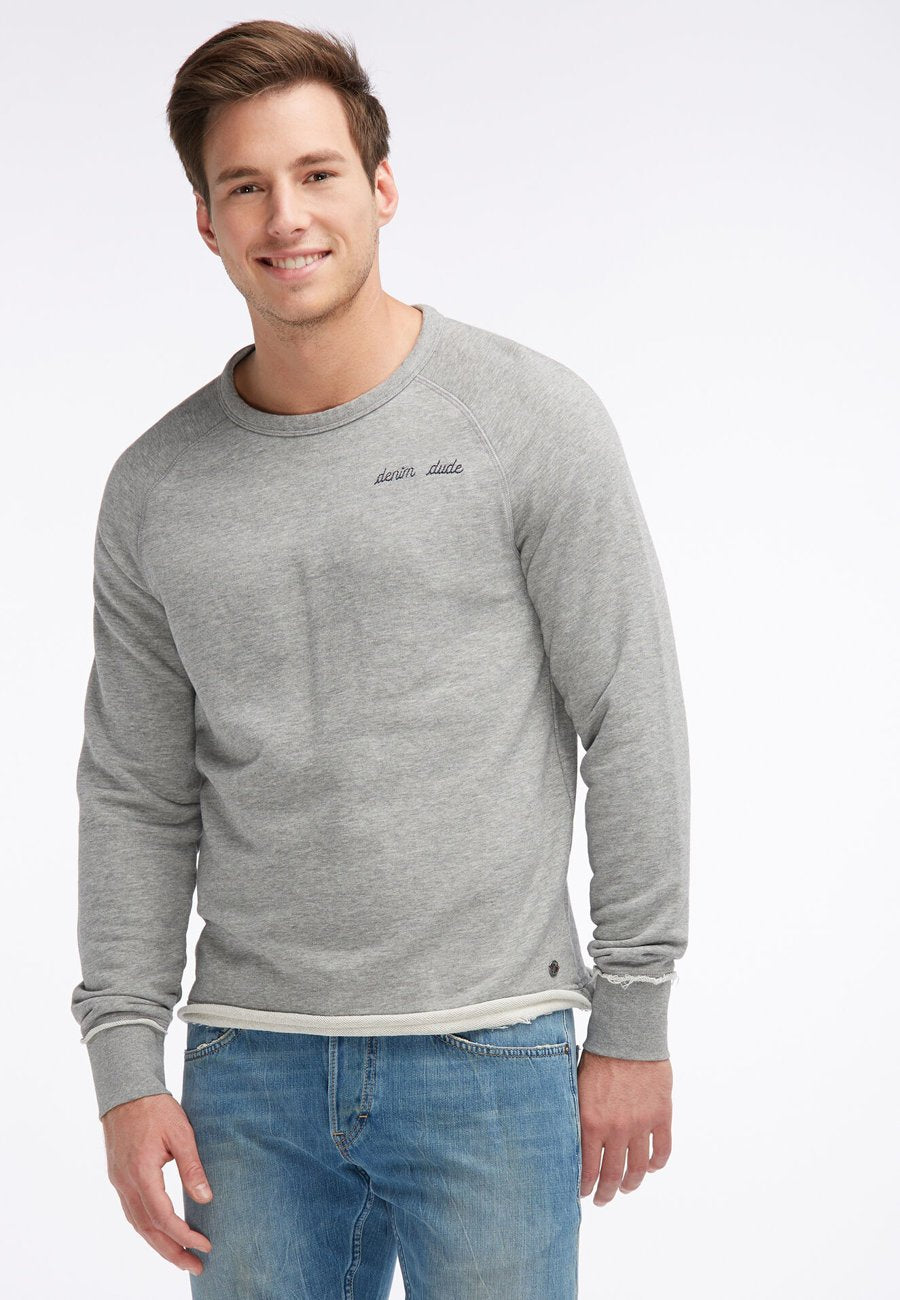 MUSTANG BLUZA EMBROIDERY SWEAT LIGHT GREY MELANGE 1006023 4141