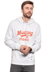 MUSTANG BLUZA Printed Hoodie Light grey melange 1006028 4141