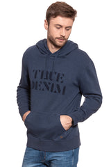 MUSTANG BLUZA Terry Hoodie BLUE NIGHTS 1006030 4085