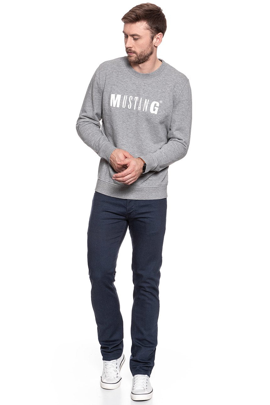 MUSTANG BLUZA Logo Sweatshirt MID GREY MELANGE 1006290 4140