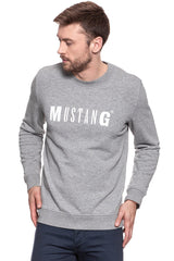 MUSTANG BLUZA Logo Sweatshirt MID GREY MELANGE 1006290 4140