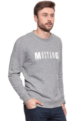 MUSTANG BLUZA Logo Sweatshirt MID GREY MELANGE 1006290 4140