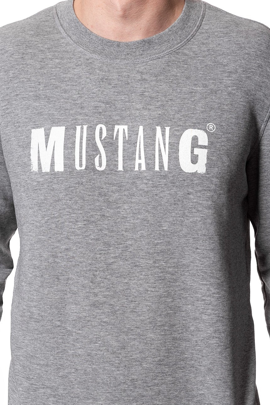 MUSTANG BLUZA Logo Sweatshirt MID GREY MELANGE 1006290 4140