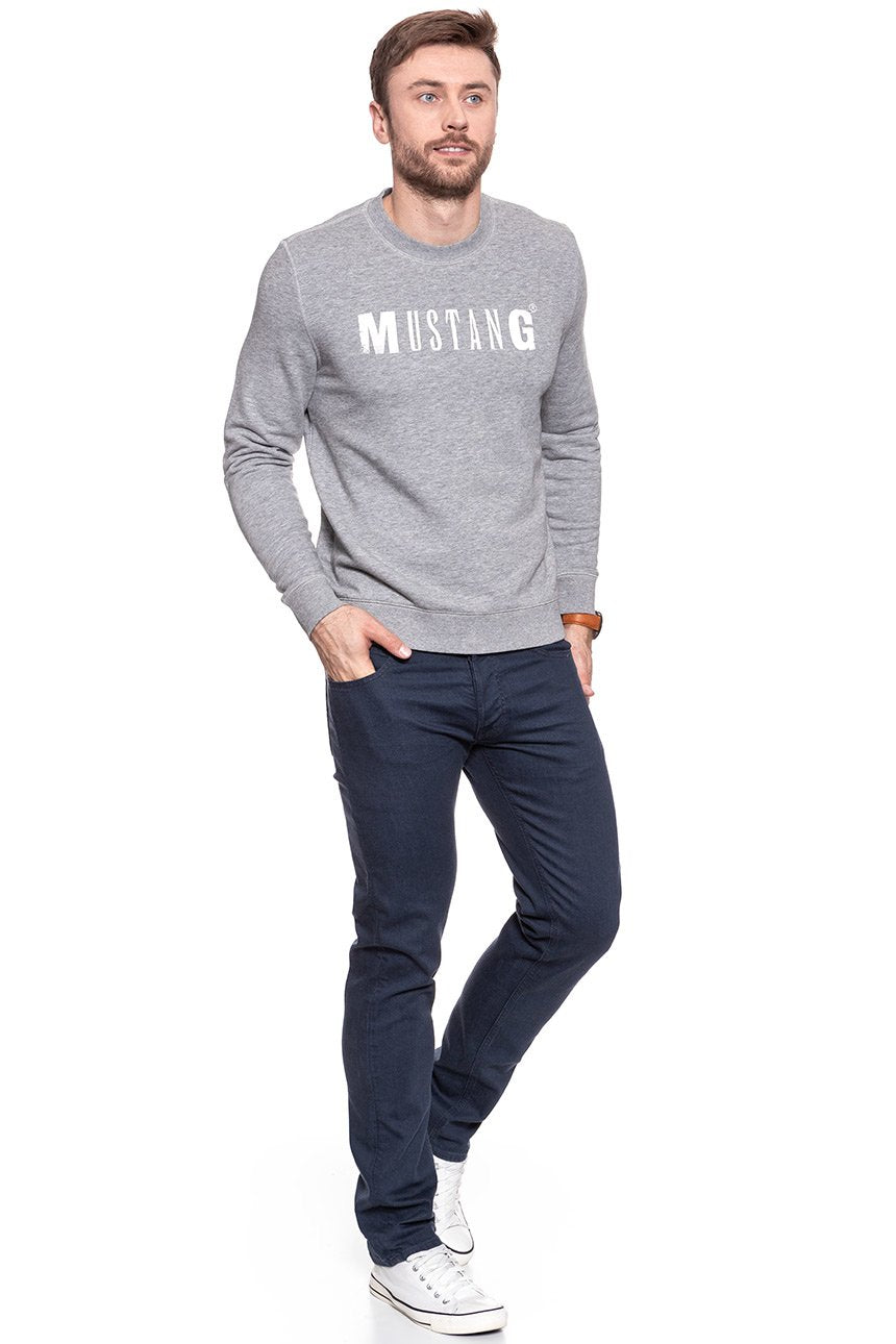 MUSTANG Logo Sweatshirt MID GREY MELANGE 1006823 4140