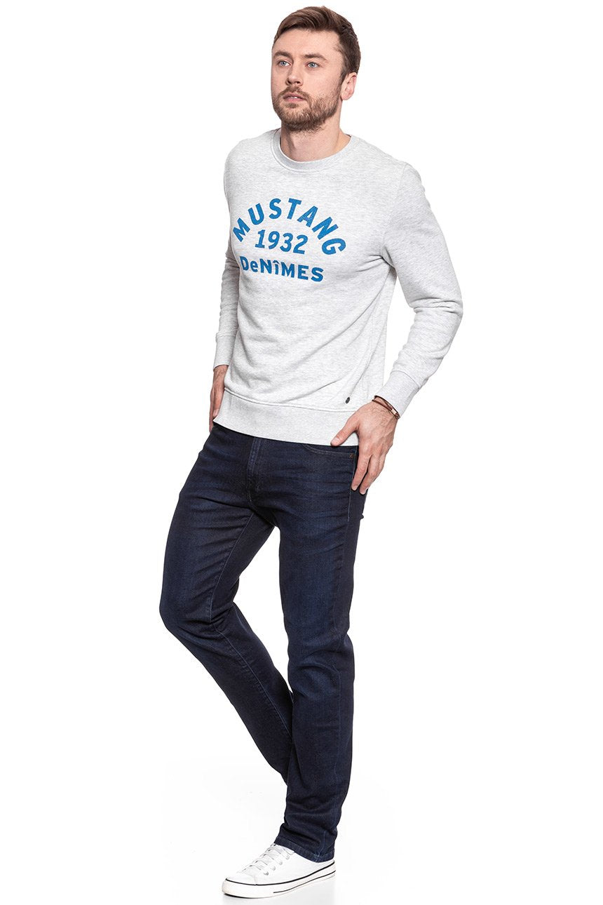 MUSTANG BLUZA Basic Crewneck LIGHT GREY MEL. 1007003 4163