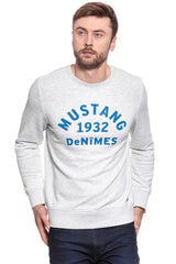 MUSTANG BLUZA Basic Crewneck LIGHT GREY MEL. 1007003 4163