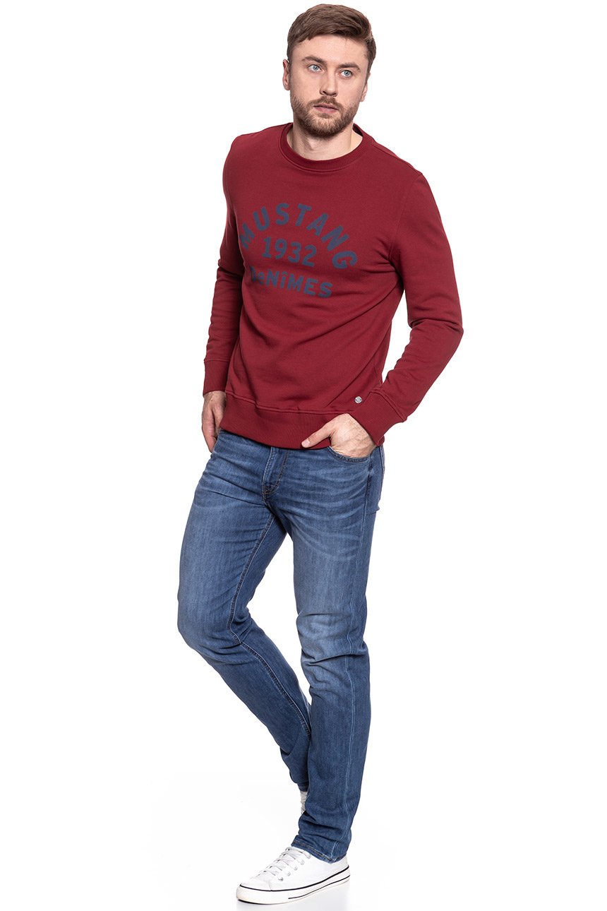 MUSTANG BLUZA Basic Crewneck RHUBARB 1007003 7194