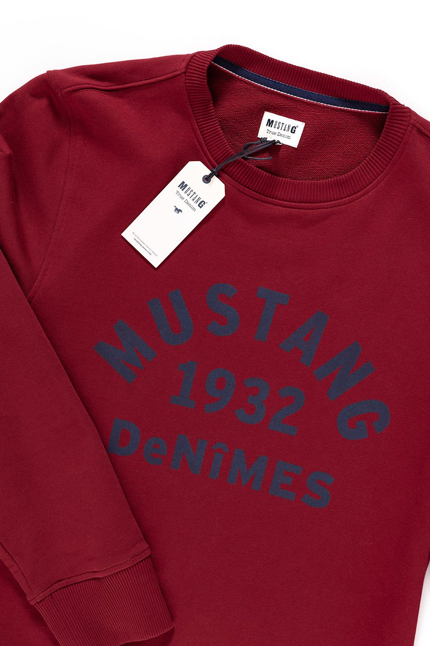 MUSTANG BLUZA Basic Crewneck RHUBARB 1007003 7194