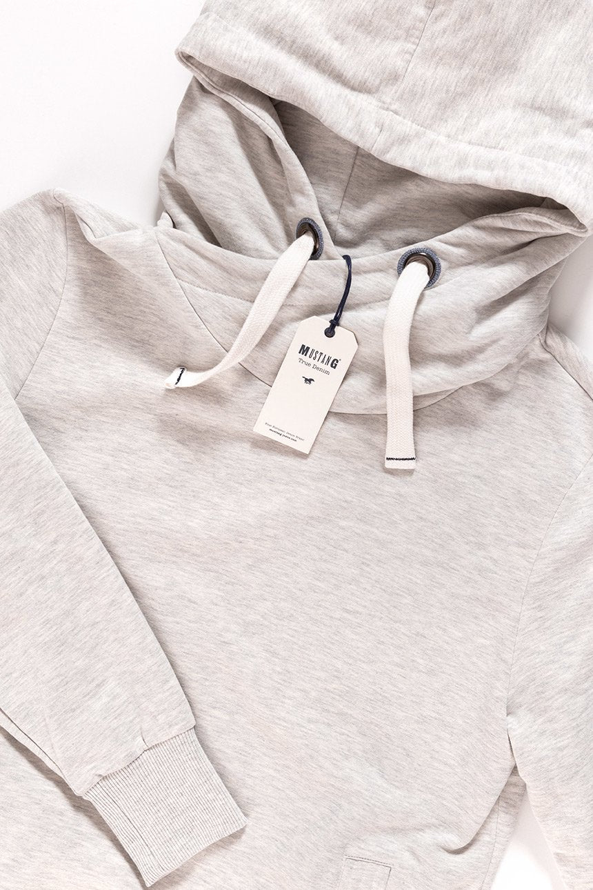 MUSTANG COSY HOODIE LIGHT GREY MEL 1007006 4163