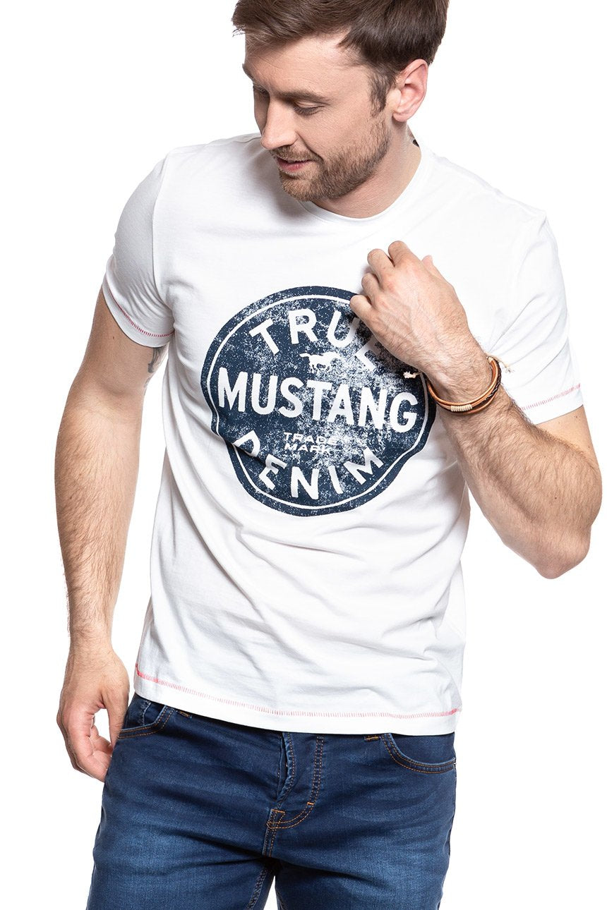 MUSTANG T SHIRT Printed Tee CLOUD DANCER 1007070 2020