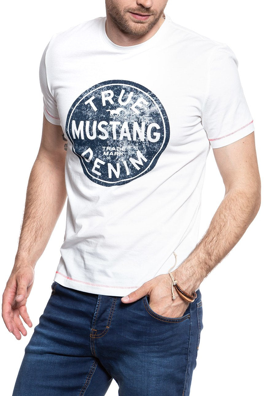 MUSTANG T SHIRT Printed Tee CLOUD DANCER 1007070 2020