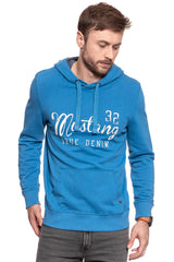 MUSTANG BLUZA Logoprint Hoodie DEEP WATER 1007259 5392