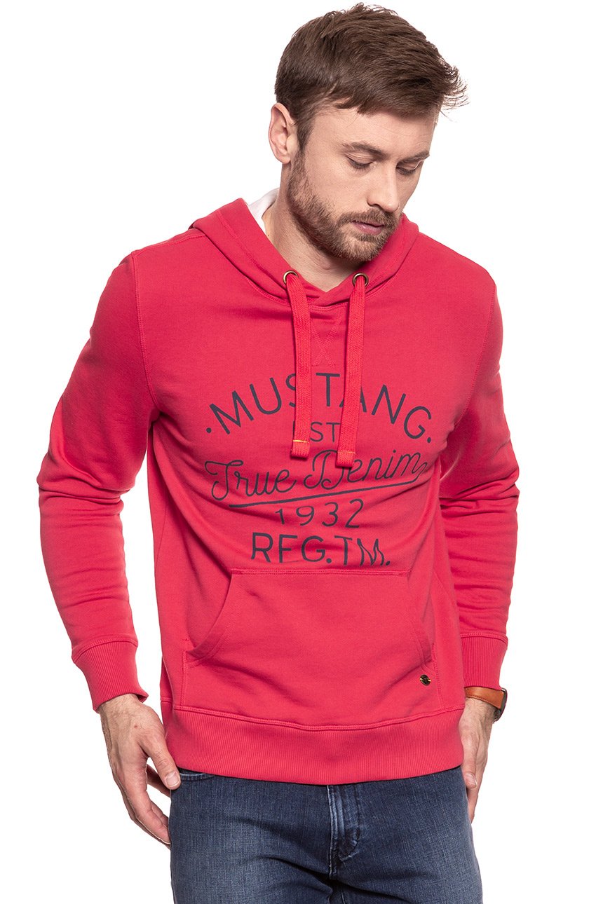 MUSTANG BLUZA Logo Hoodie TOMATO PUREE 1007261 7129