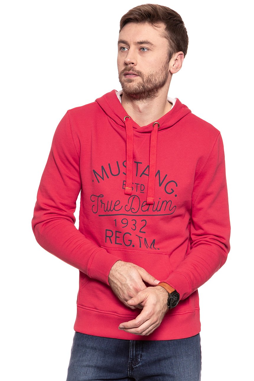 MUSTANG BLUZA Logo Hoodie TOMATO PUREE 1007261 7129