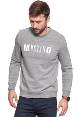 MUSTANG Logo Sweatshirt MID GREY MELANGE 1007290 4140