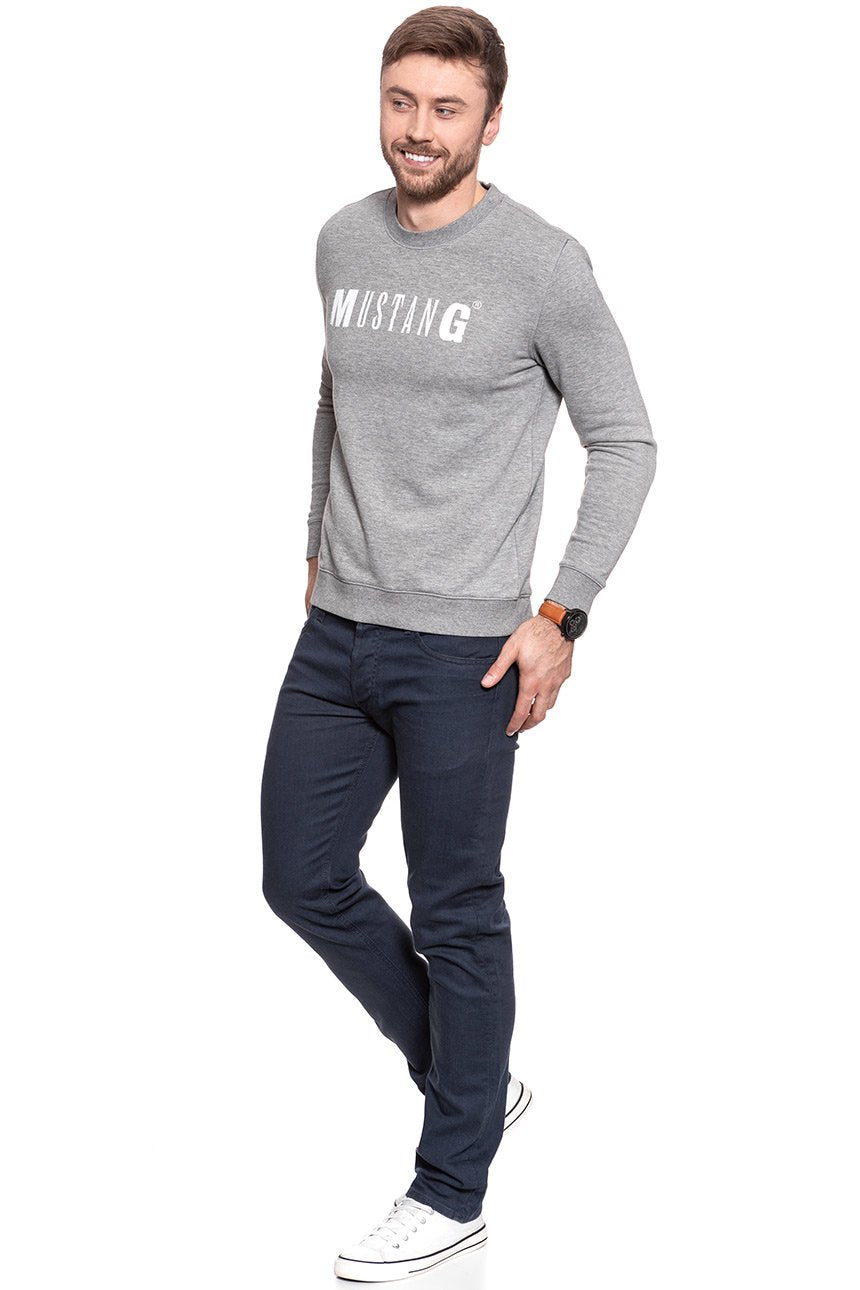 MUSTANG Logo Sweatshirt MID GREY MELANGE 1007290 4140