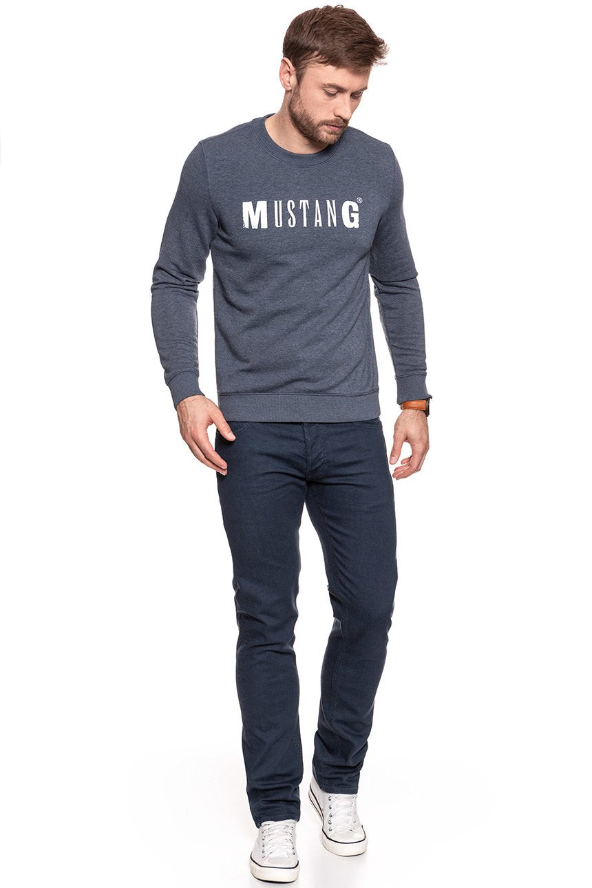 MUSTANG Logo Sweatshirt Blue Nights Melange 1007290 5370